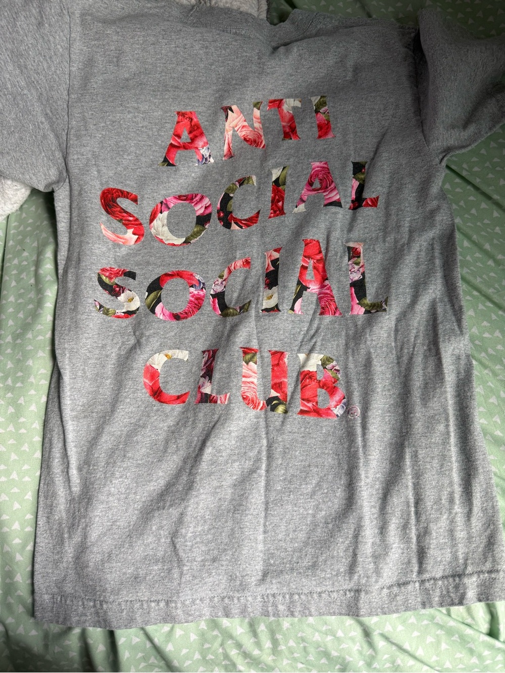 Anti Social Social Club Grey Tee with Red Chest Logo